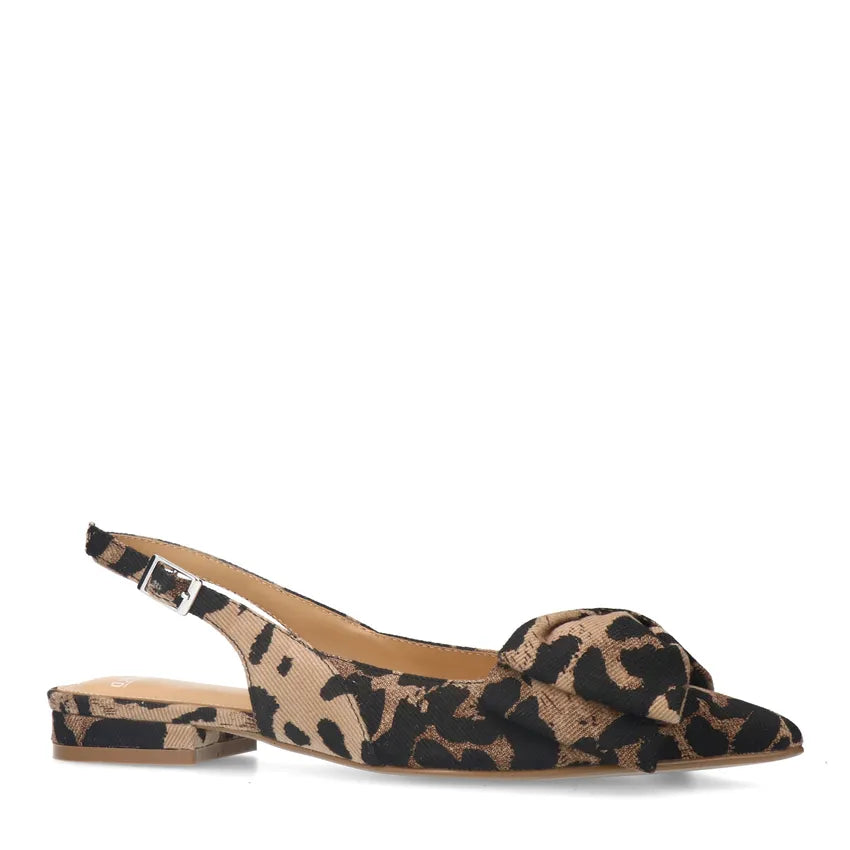 Leopard-Slingbacks mit Schleife