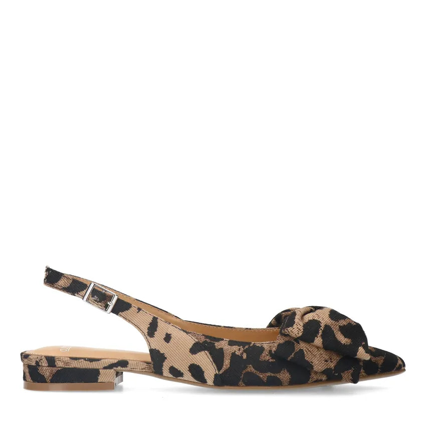 Leopard-Slingbacks mit Schleife