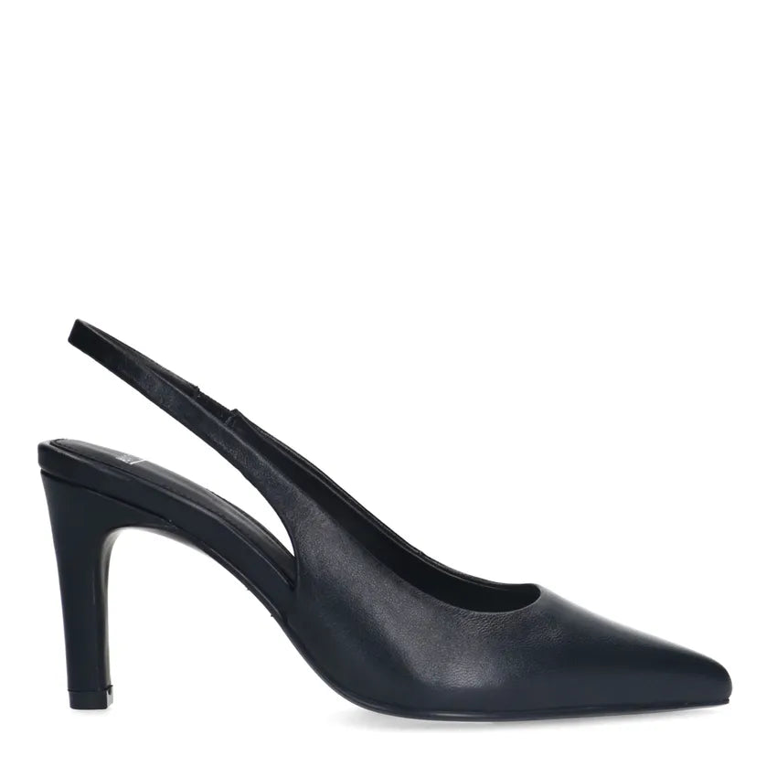 Red patent leather slingbacks