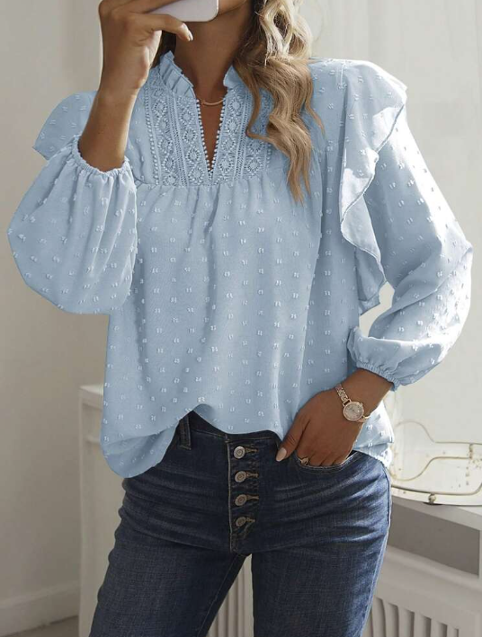Bluse mit V-Ausschnitt