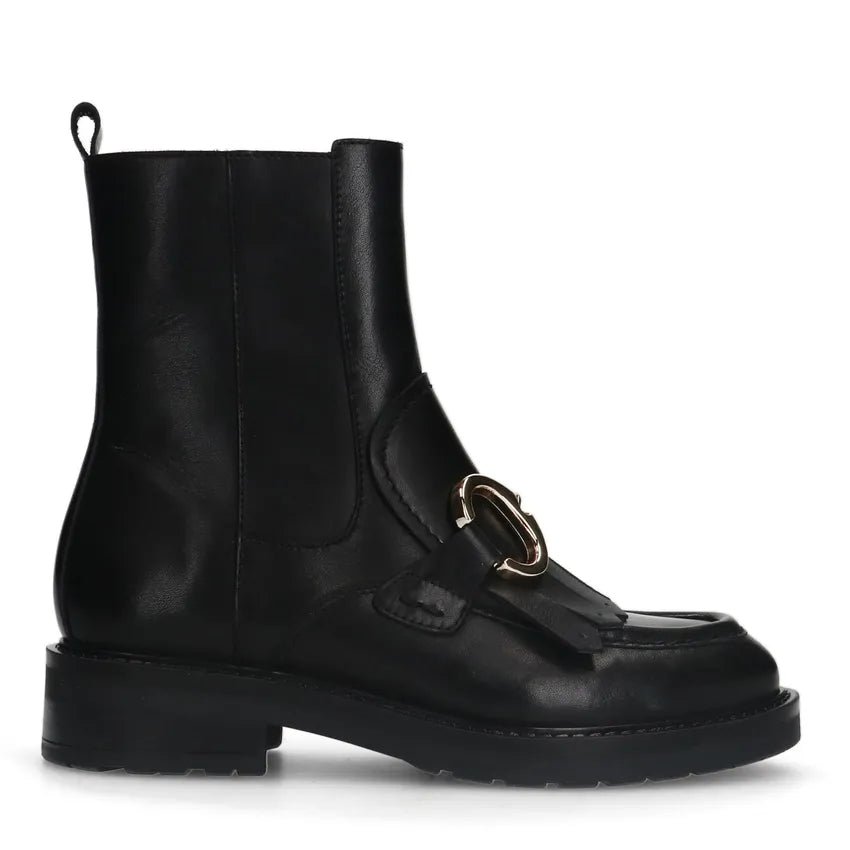Schwarze Lederstiefel