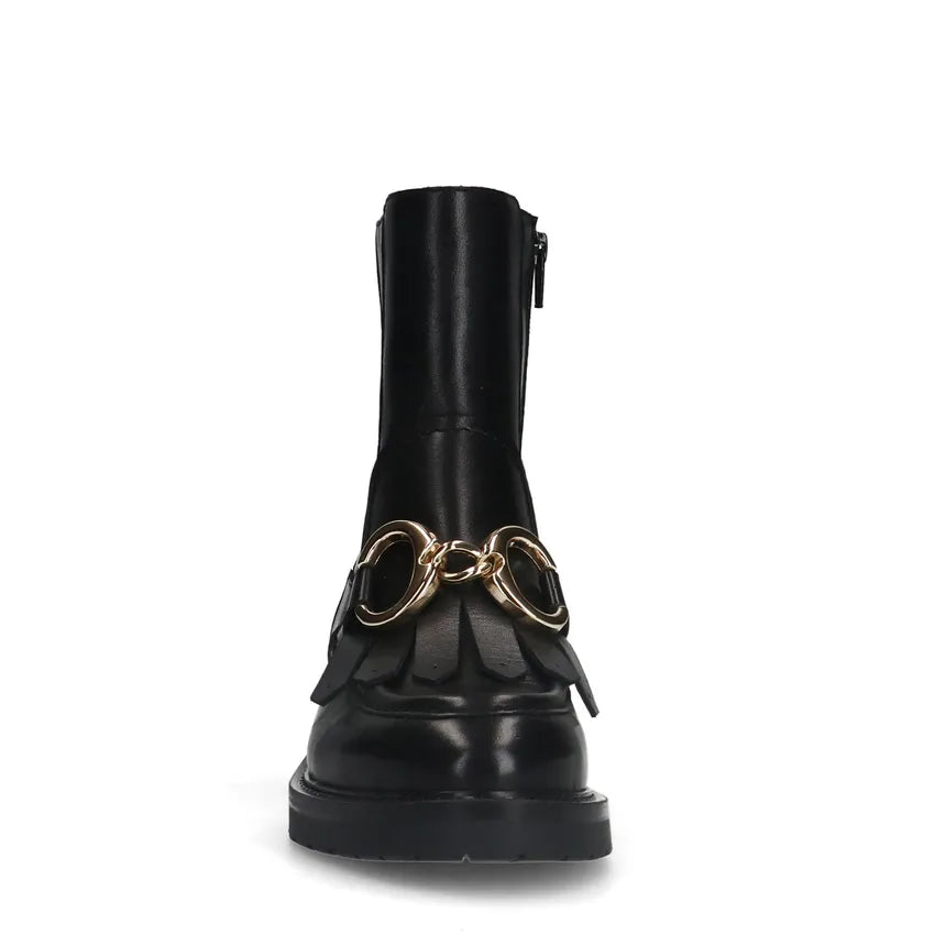 Schwarze Lederstiefel