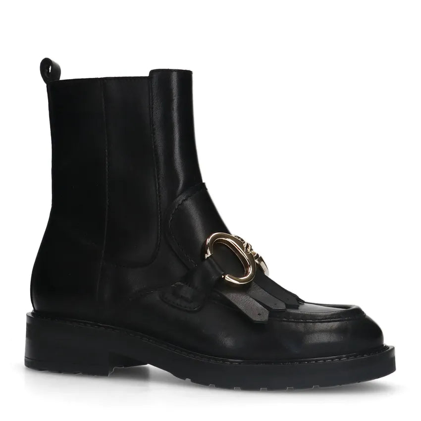 Schwarze Lederstiefel