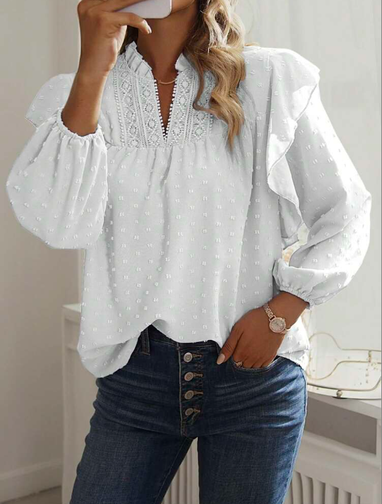 Bluse mit V-Ausschnitt