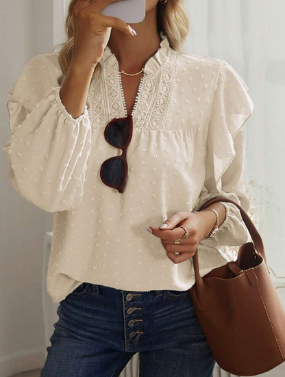 Bluse mit V-Ausschnitt