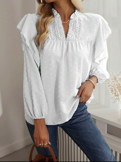 Bluse mit V-Ausschnitt