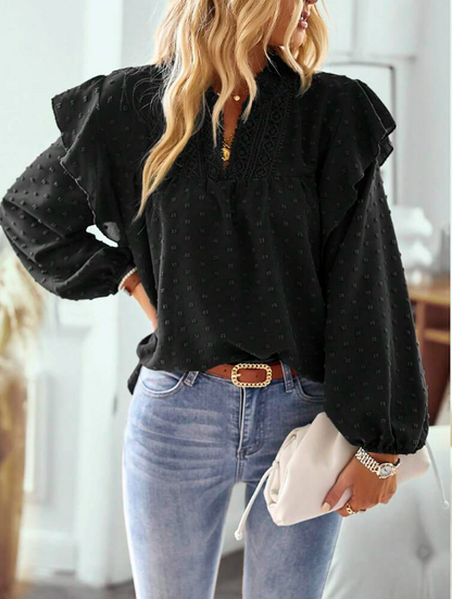 Bluse mit V-Ausschnitt